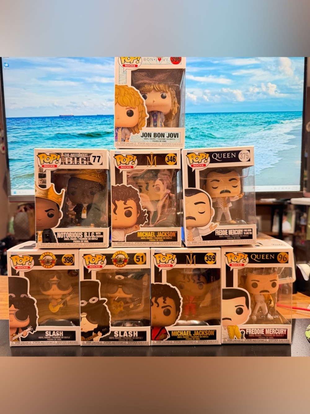 Funko Pop! Rock Icons Lot - White, Black, Blue